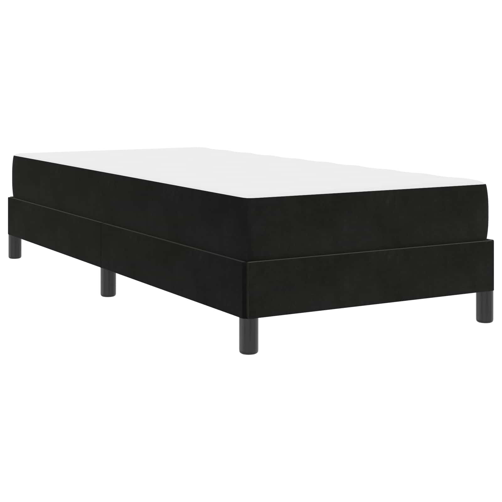 vidaXL Łóżko sprężynowe z materacem Czarny 90 x 190 cm tkanina
