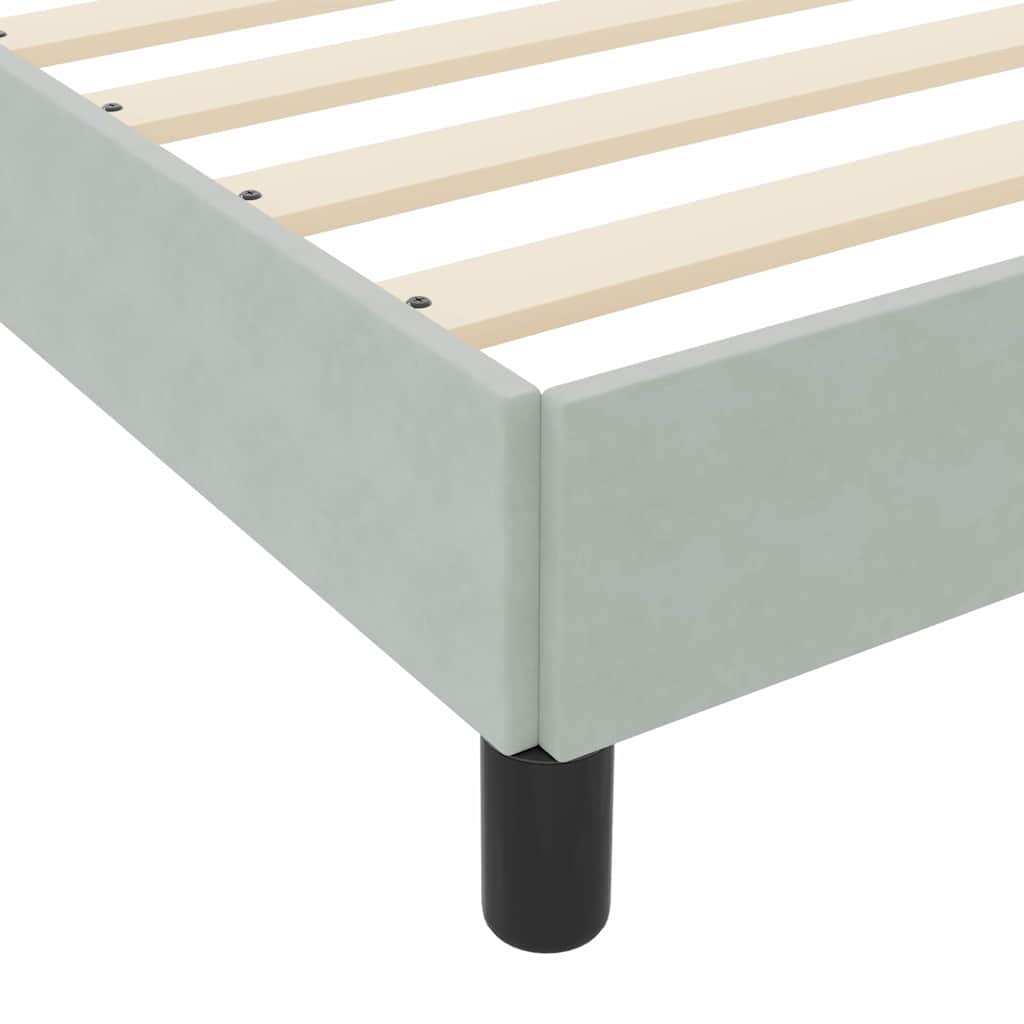 vidaXL Łóżko sprężynowe z materacem Jasnoszary 90 x 200 cm tkanina