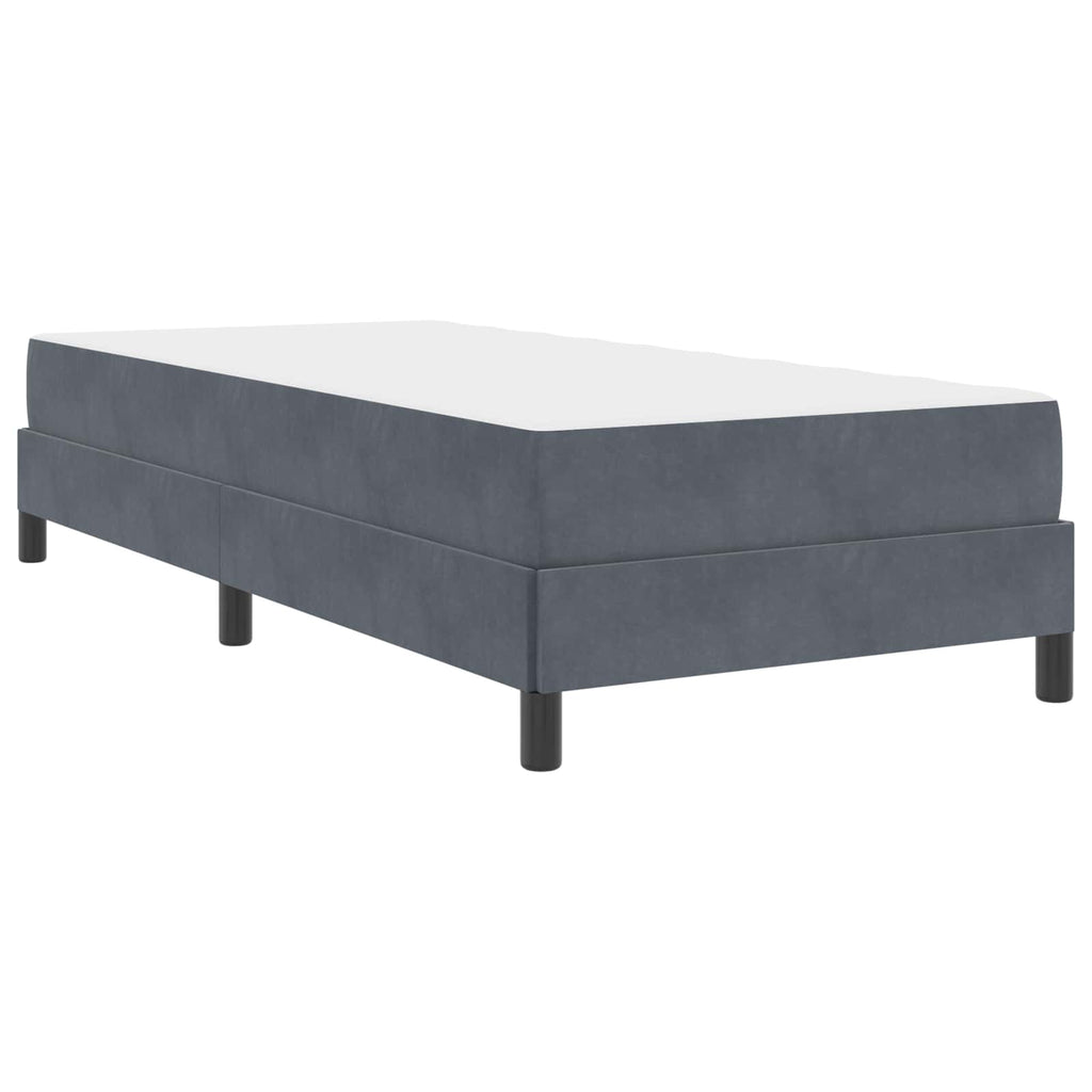 vidaXL Łóżko sprężynowe z materacem Ciemnoszary 90 x 200 cm tkanina