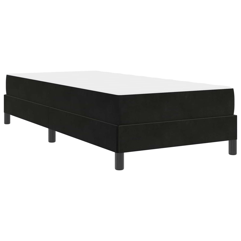 vidaXL Łóżko sprężynowe z materacem Czarny 90 x 200 cm tkanina