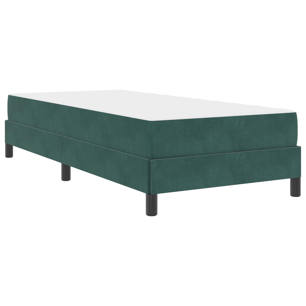 vidaXL Łóżko sprężynowe z materacem Ciemna zieleń 100 x 200 cm tkanina