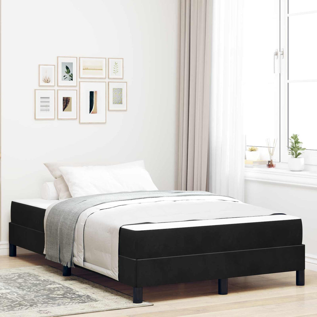 vidaXL Łóżko sprężynowe z materacem Czarny 120 x 190 cm tkanina