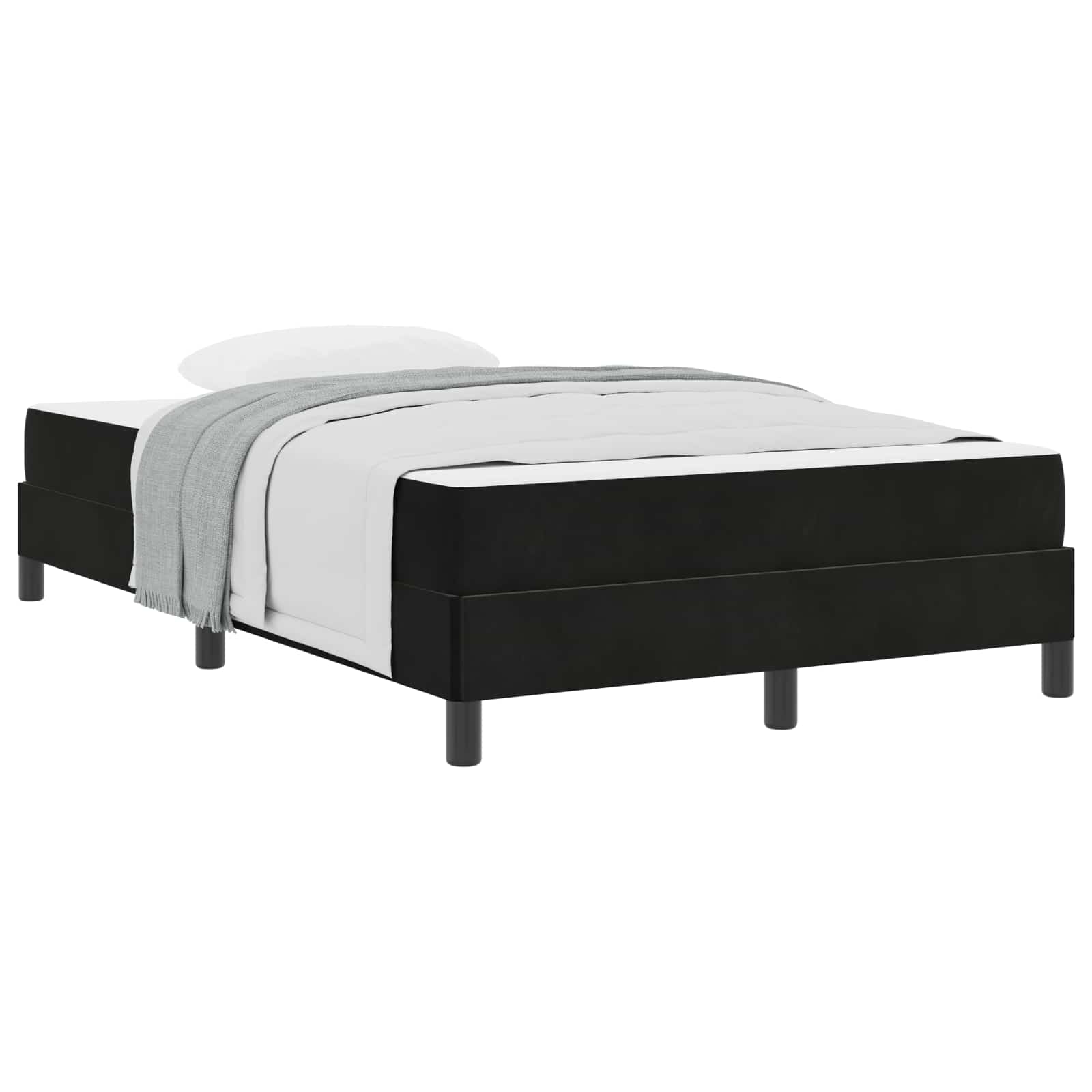 vidaXL Łóżko sprężynowe z materacem Czarny 120 x 190 cm tkanina