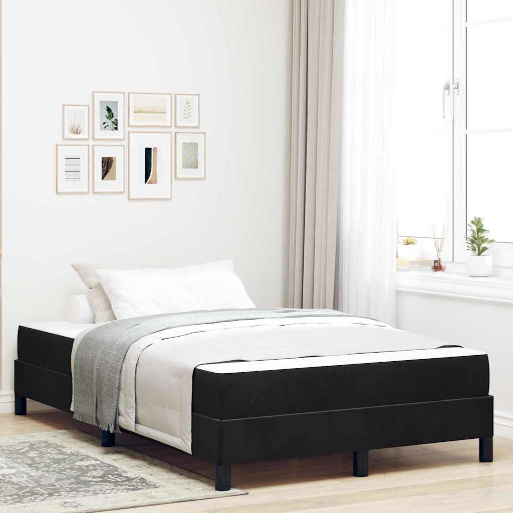 vidaXL Łóżko sprężynowe z materacem Czarny 120 x 200 cm tkanina