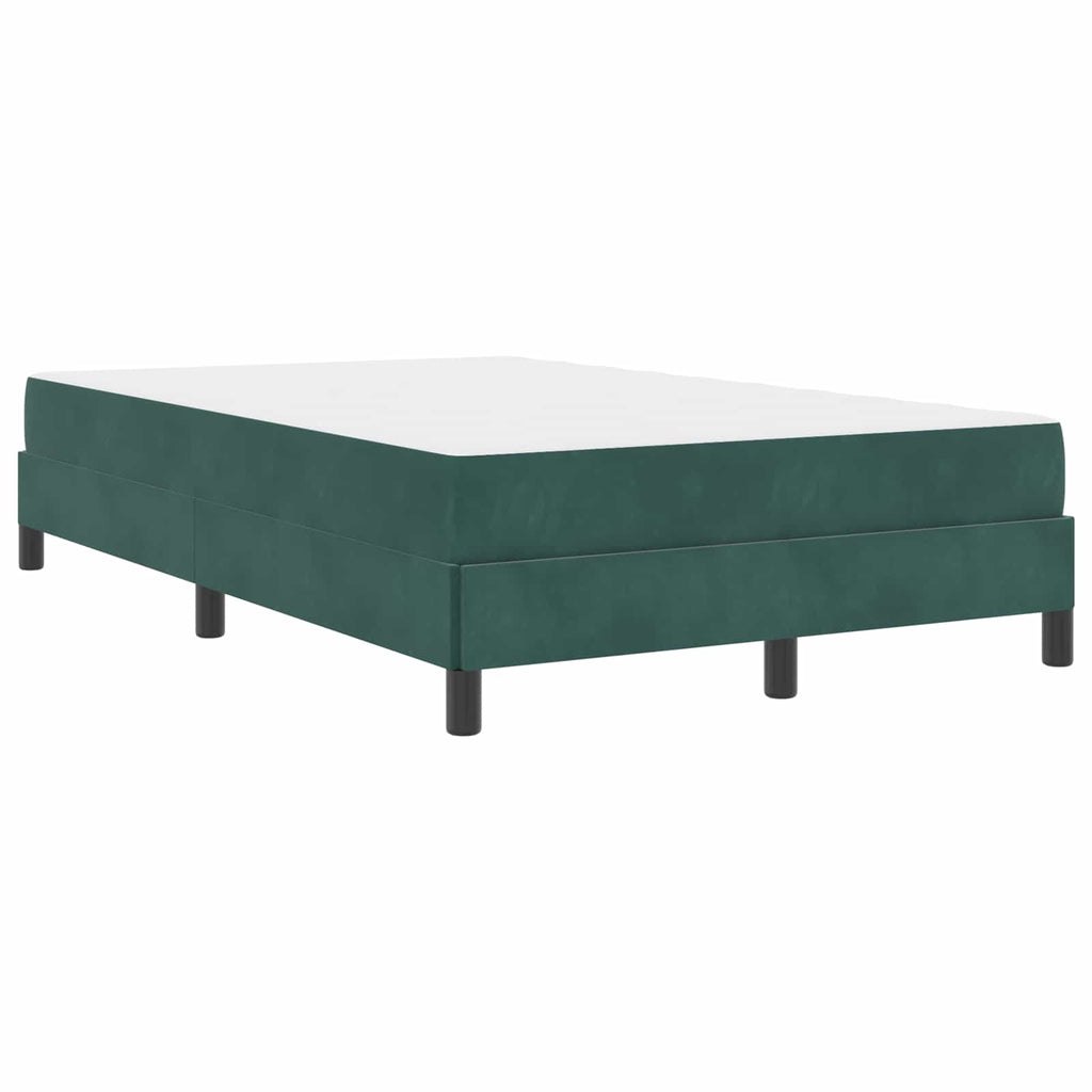 vidaXL Łóżko sprężynowe z materacem Ciemna zieleń 120 x 200 cm tkanina
