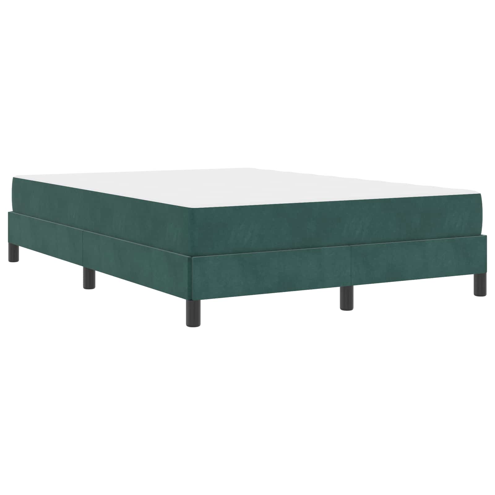 vidaXL Łóżko sprężynowe z materacem Ciemna zieleń 140 x 190 cm tkanina