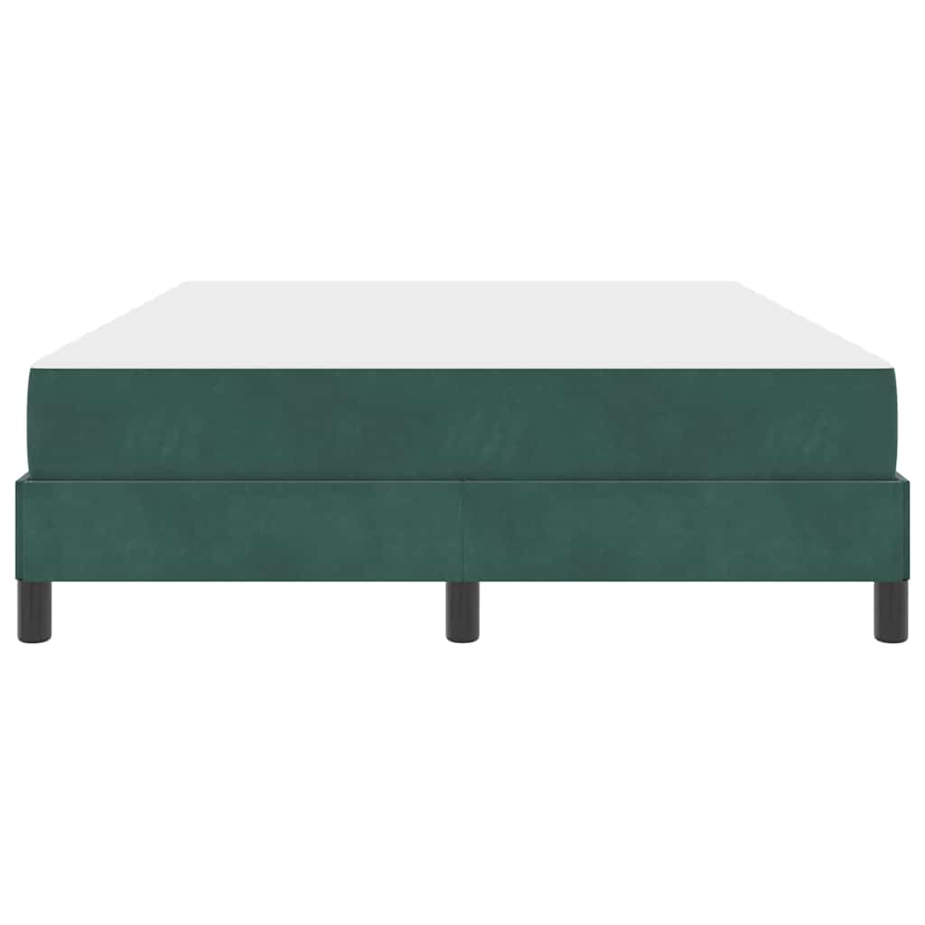 vidaXL Łóżko sprężynowe z materacem Ciemna zieleń 140 x 190 cm tkanina
