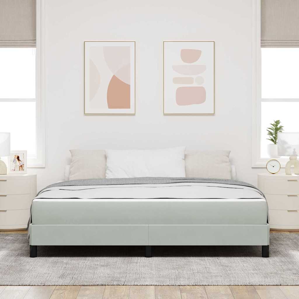 vidaXL Łóżko sprężynowe z materacem Jasnoszary 180 x 200 cm tkanina