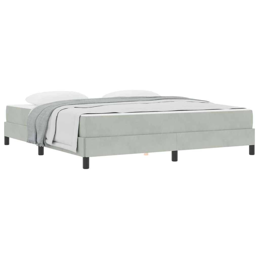 vidaXL Łóżko sprężynowe z materacem Jasnoszary 180 x 200 cm tkanina