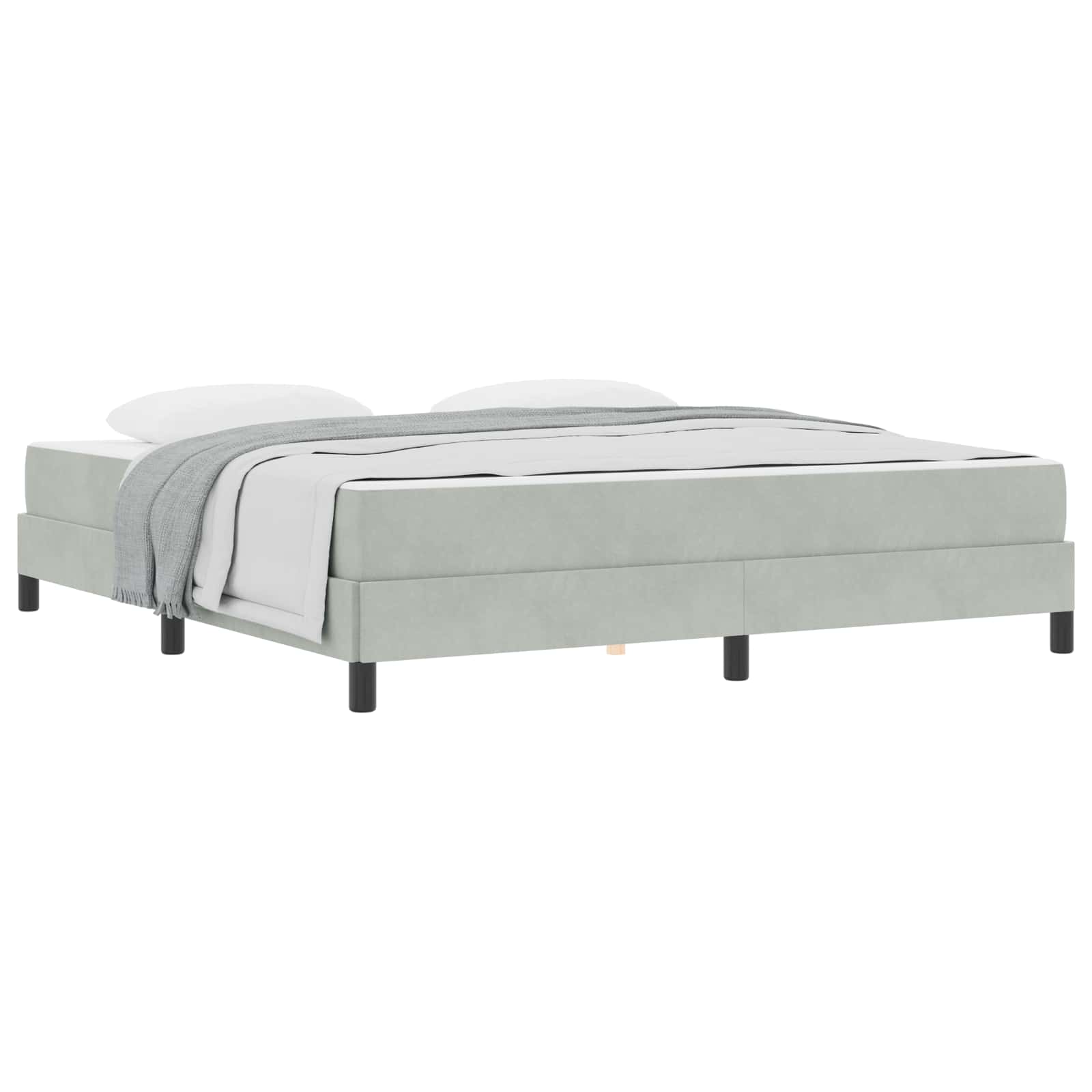 vidaXL Łóżko sprężynowe z materacem Jasnoszary 180 x 200 cm tkanina
