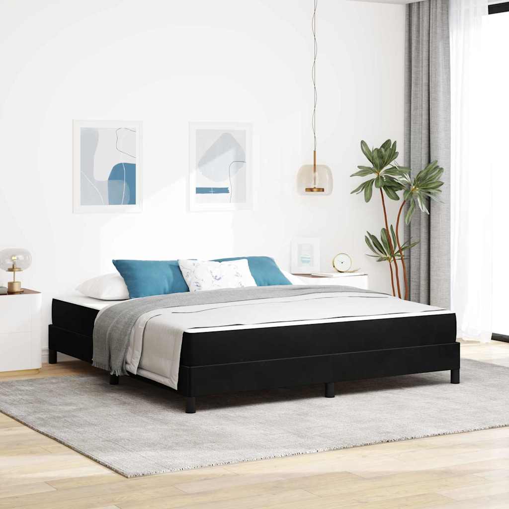 vidaXL Łóżko sprężynowe z materacem Czarny 180 x 200 cm tkanina