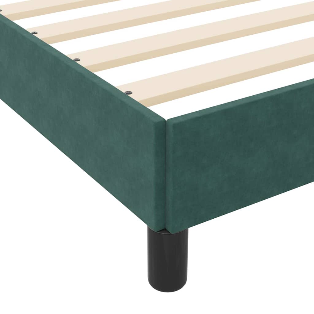 vidaXL Łóżko sprężynowe z materacem Ciemna zieleń 180 x 200 cm tkanina