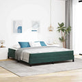 vidaXL Łóżko sprężynowe z materacem Ciemna zieleń 180 x 200 cm tkanina