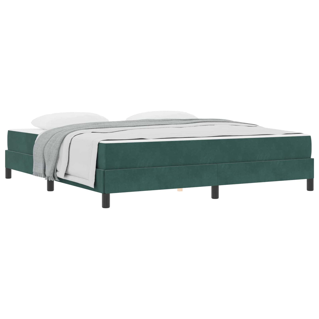 vidaXL Łóżko sprężynowe z materacem Ciemna zieleń 180 x 200 cm tkanina