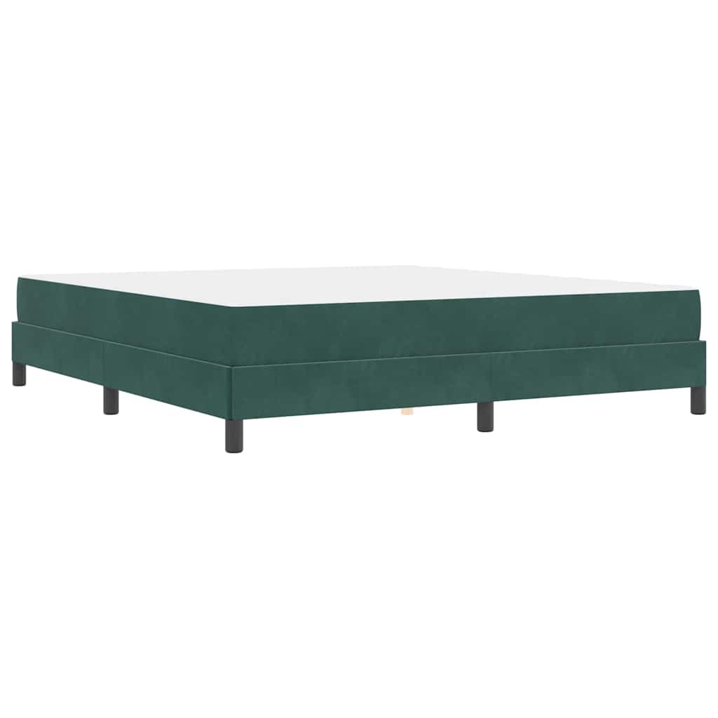 vidaXL Łóżko sprężynowe z materacem Ciemna zieleń 180 x 200 cm tkanina