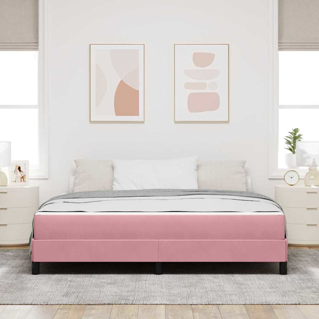 vidaXL Łóżko sprężynowe z materacem Różowy 180 x 200 cm tkanina