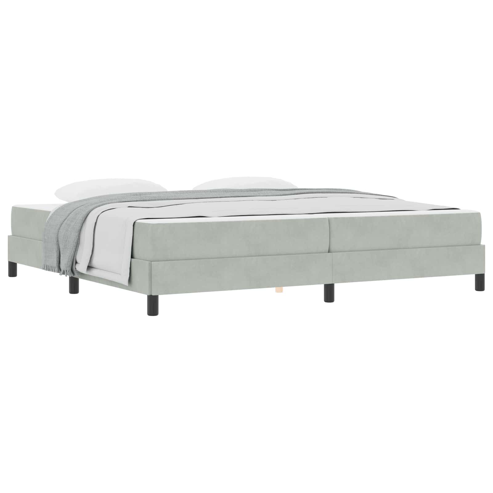 vidaXL Łóżko sprężynowe z materacem Jasnoszary 200 x 200 cm tkanina