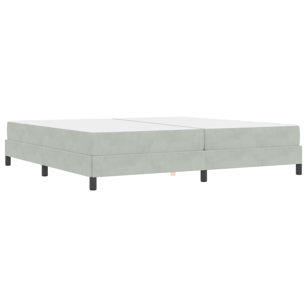 vidaXL Łóżko sprężynowe z materacem Jasnoszary 200 x 200 cm tkanina
