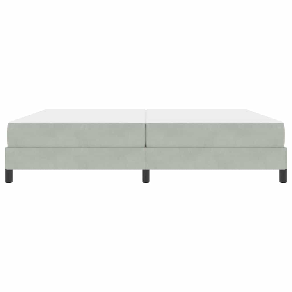 vidaXL Łóżko sprężynowe z materacem Jasnoszary 200 x 200 cm tkanina