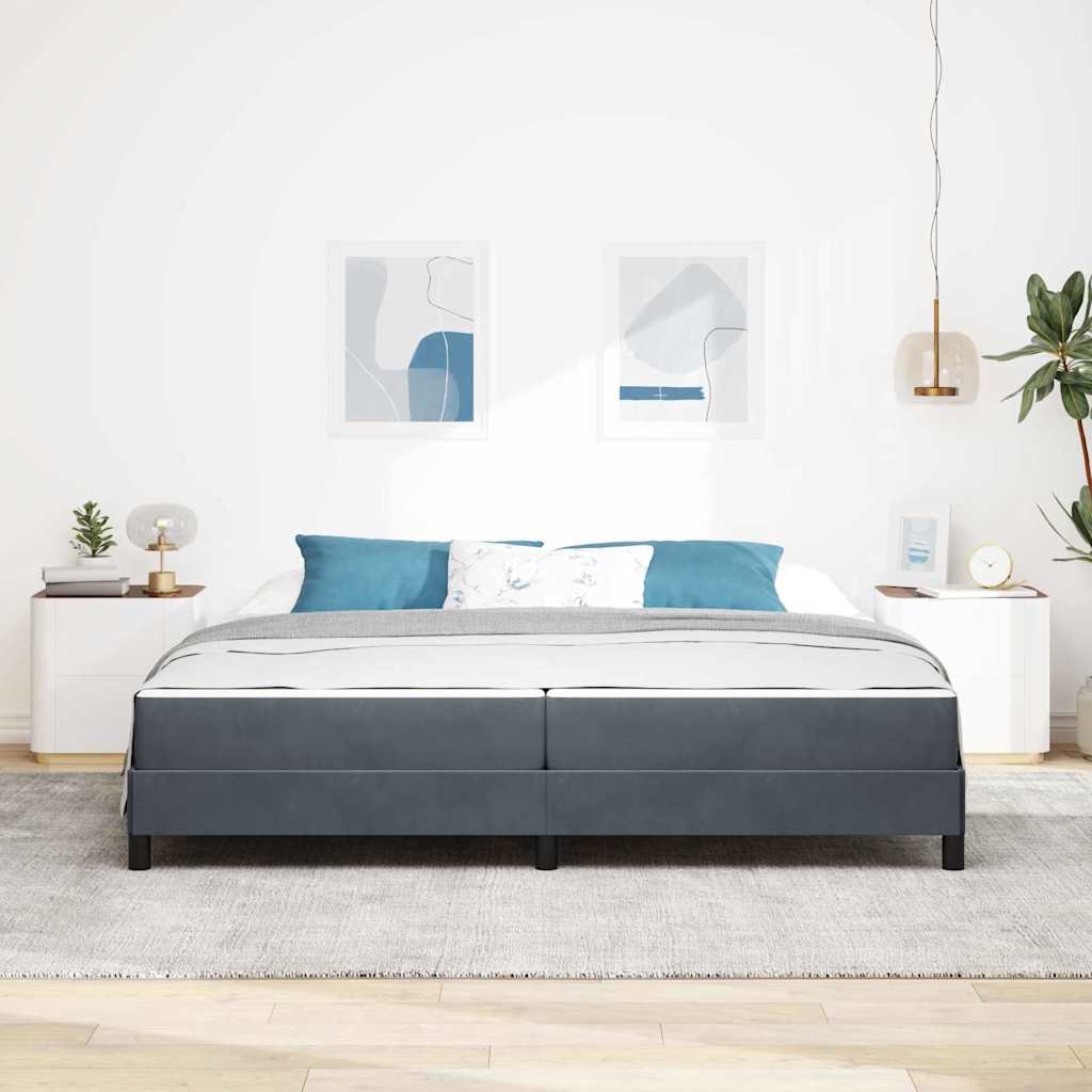 vidaXL Łóżko sprężynowe z materacem Ciemnoszary 200 x 200 cm tkanina