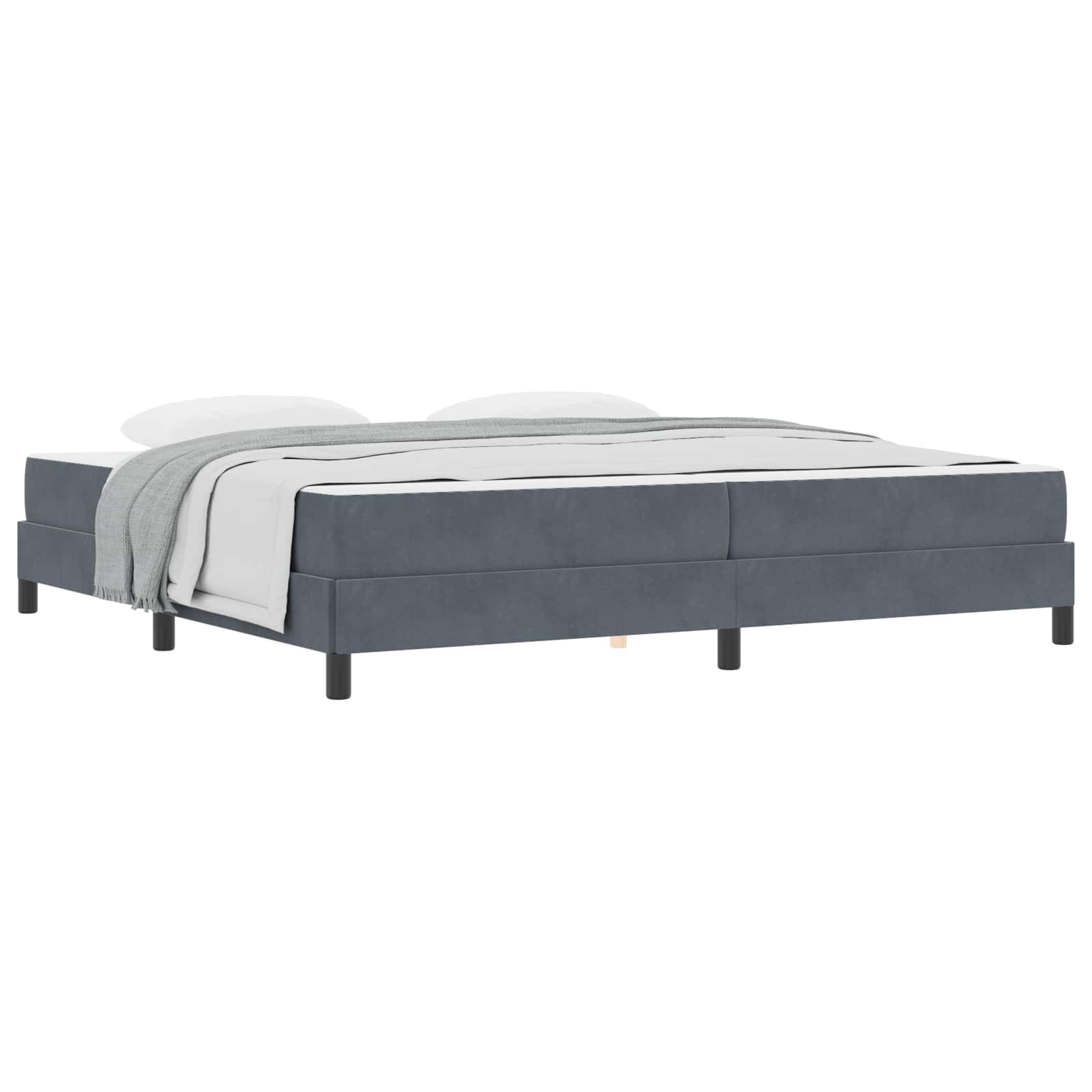 vidaXL Łóżko sprężynowe z materacem Ciemnoszary 200 x 200 cm tkanina