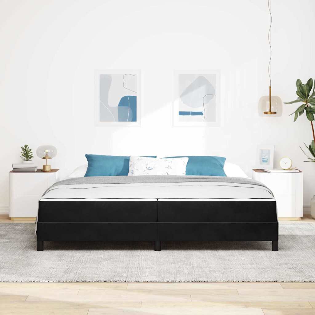 vidaXL Łóżko sprężynowe z materacem Czarny 200 x 200 cm tkanina