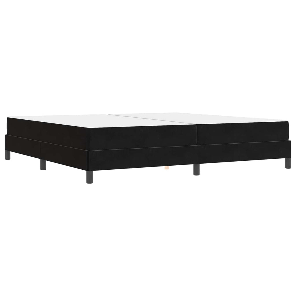 vidaXL Łóżko sprężynowe z materacem Czarny 200 x 200 cm tkanina