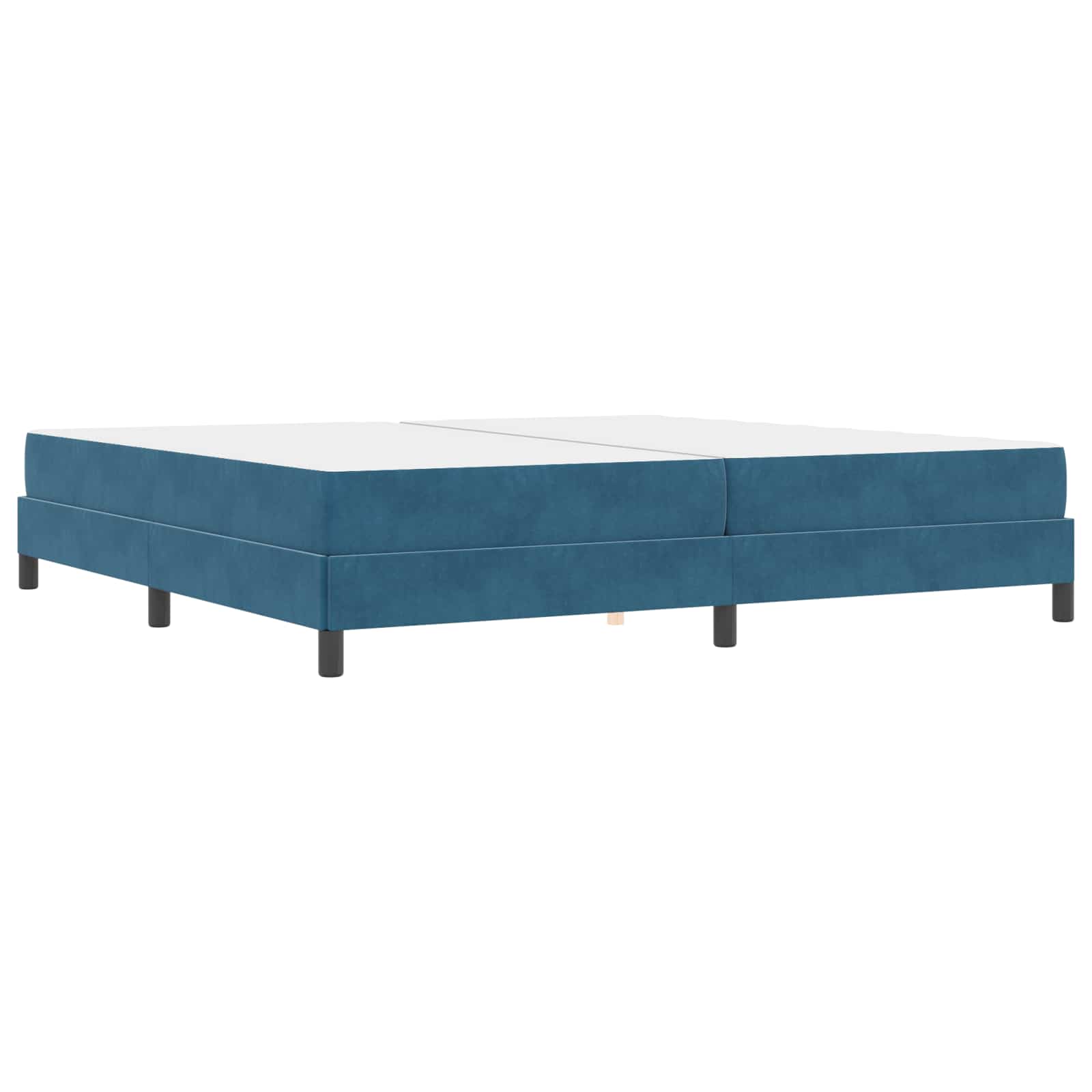 vidaXL Łóżko sprężynowe Ciemnoniebieski 200 x 200 cm tkanina