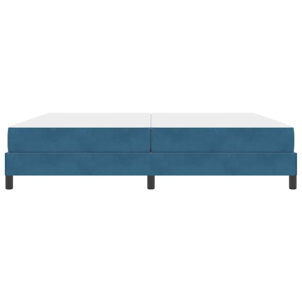 vidaXL Łóżko sprężynowe Ciemnoniebieski 200 x 200 cm tkanina