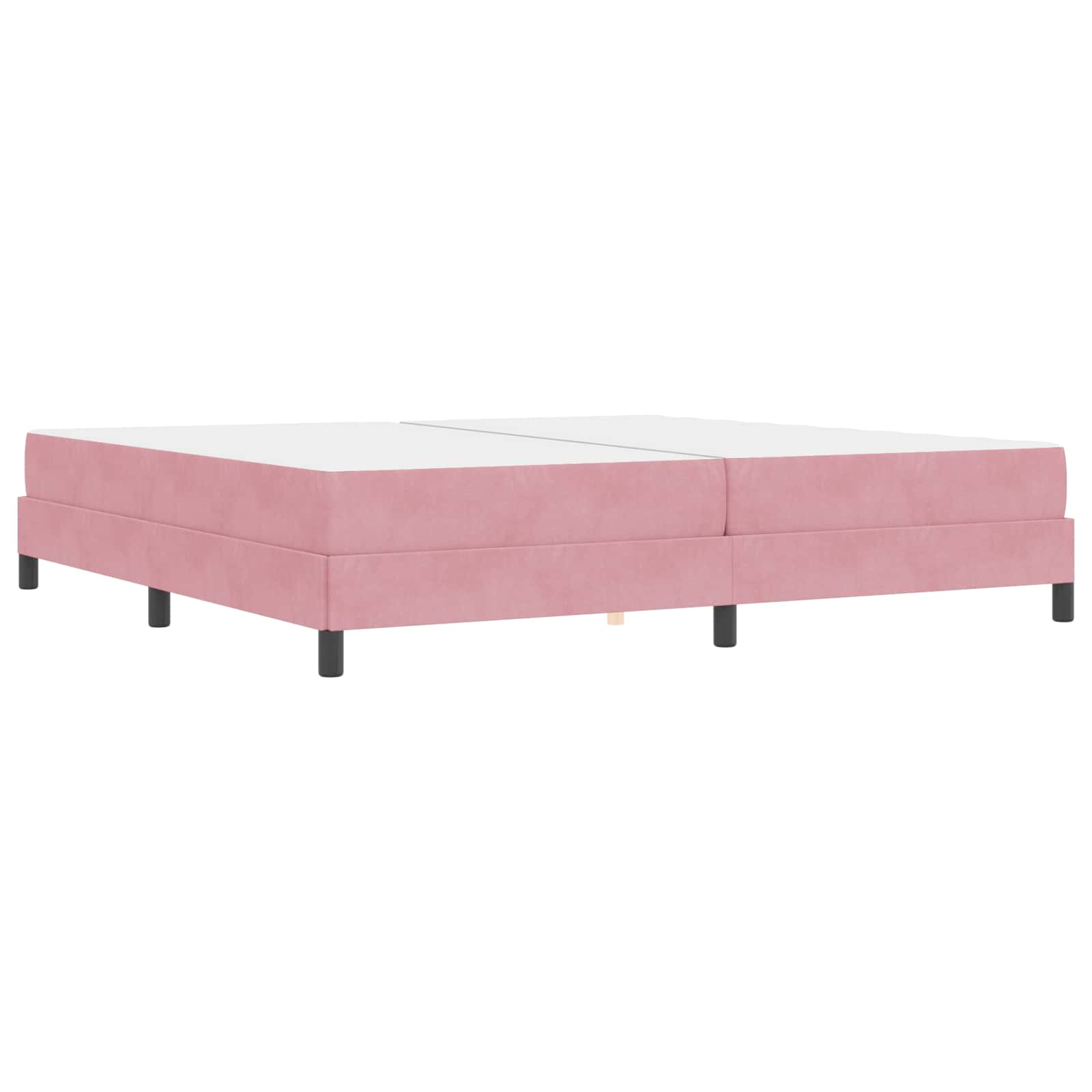vidaXL Łóżko sprężynowe z materacem Różowy 200 x 200 cm tkanina
