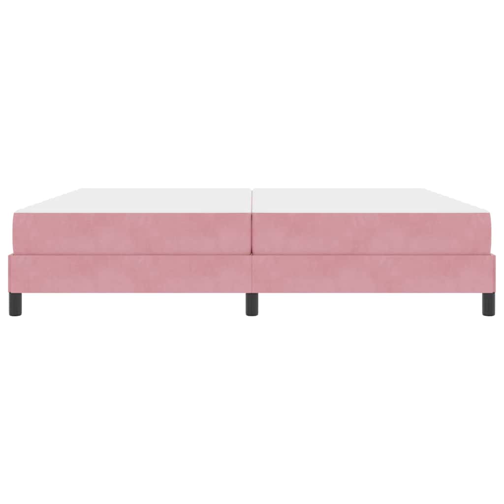 vidaXL Łóżko sprężynowe z materacem Różowy 200 x 200 cm tkanina