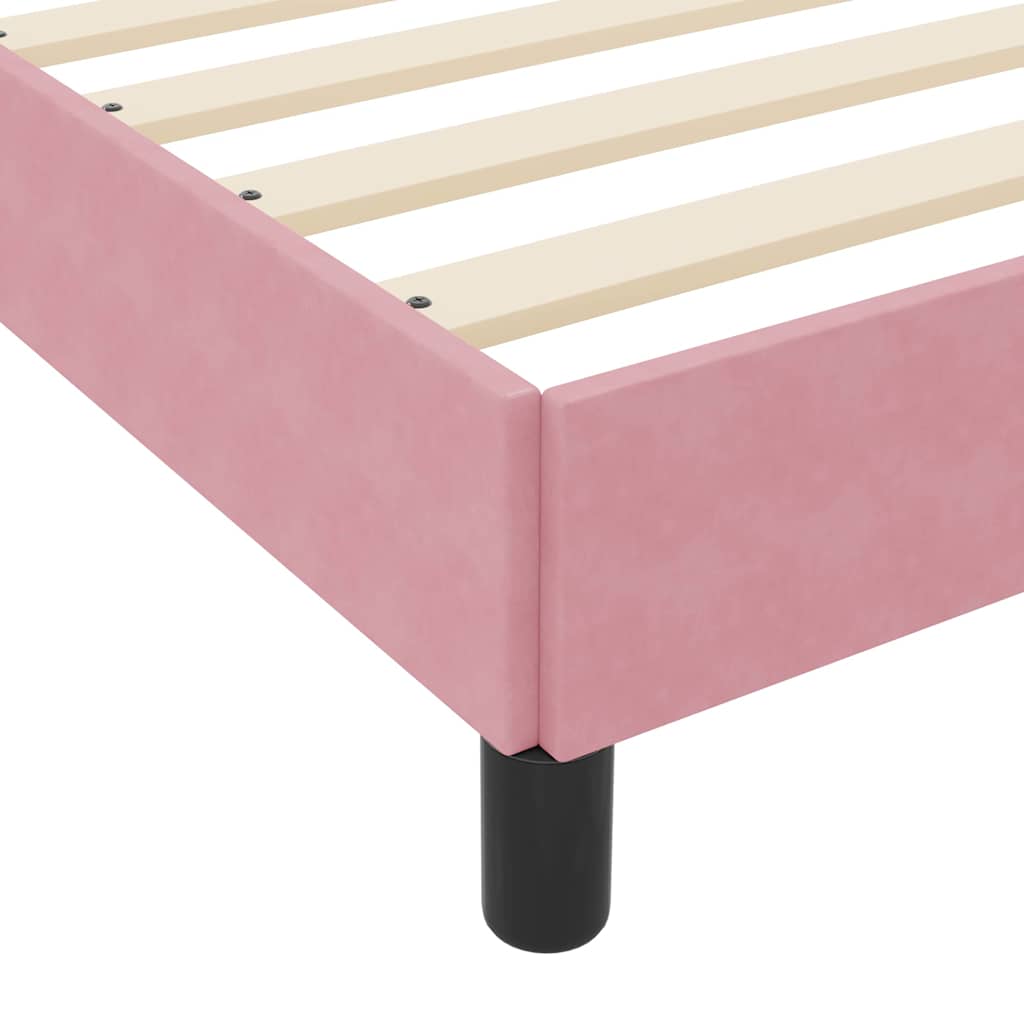 vidaXL Łóżko sprężynowe z materacem Różowy 80 x 210 cm tkanina