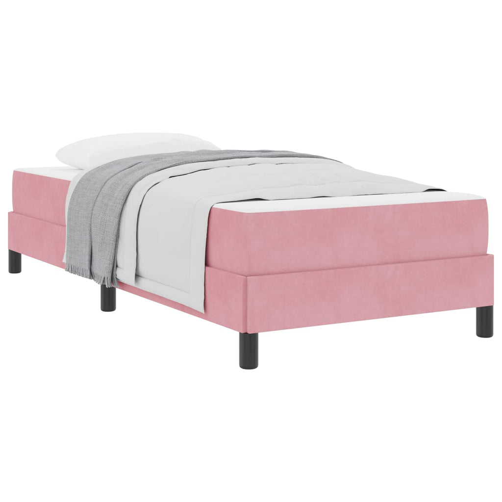 vidaXL Łóżko sprężynowe z materacem Różowy 80 x 210 cm tkanina