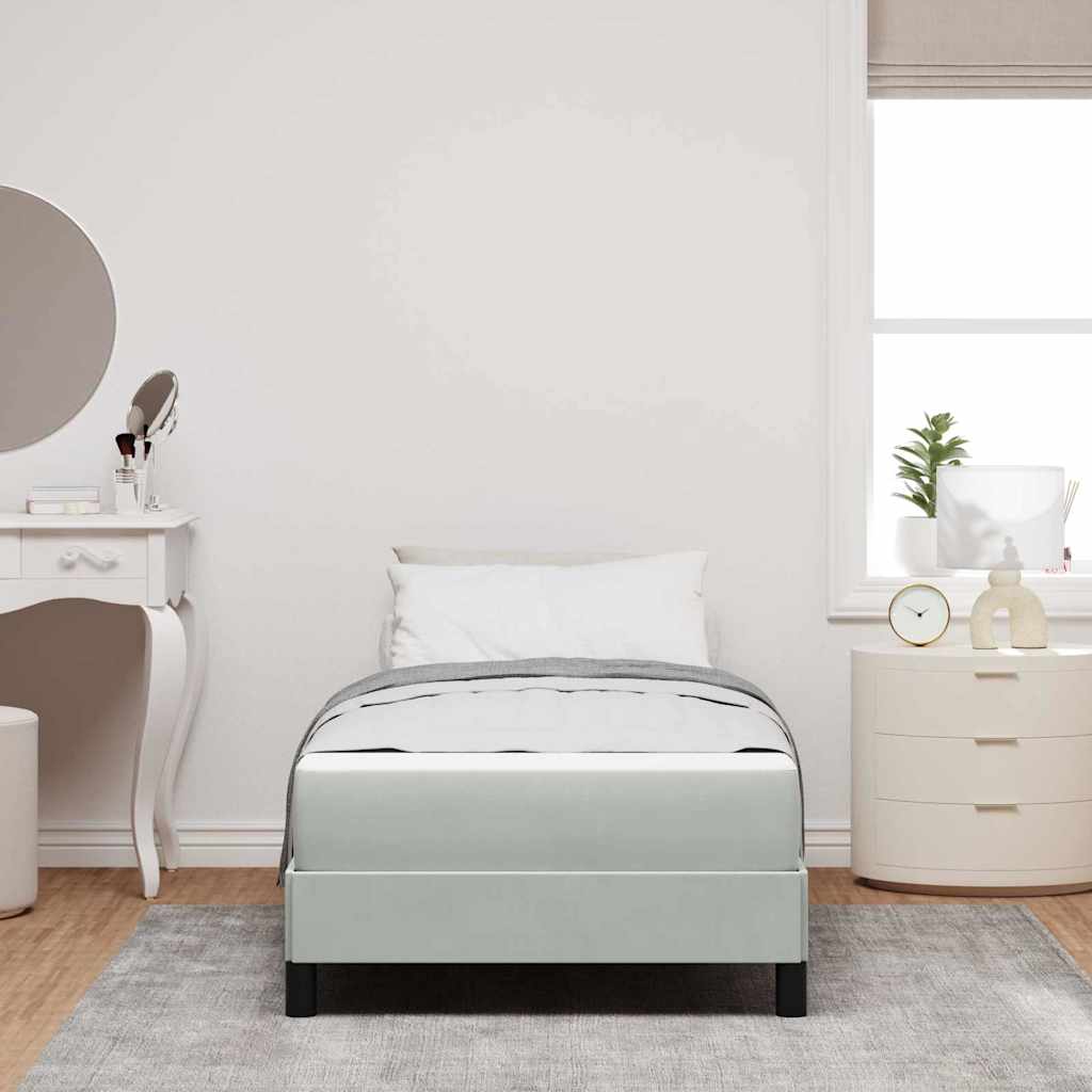 vidaXL Łóżko sprężynowe z materacem Jasnoszary 90 x 210 cm tkanina