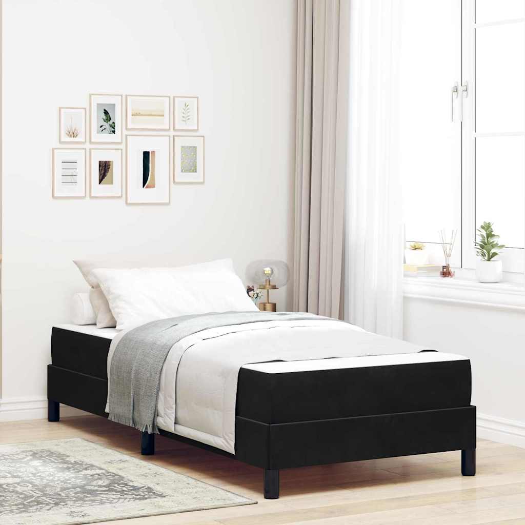 vidaXL Łóżko sprężynowe z materacem Czarny 90 x 210 cm tkanina