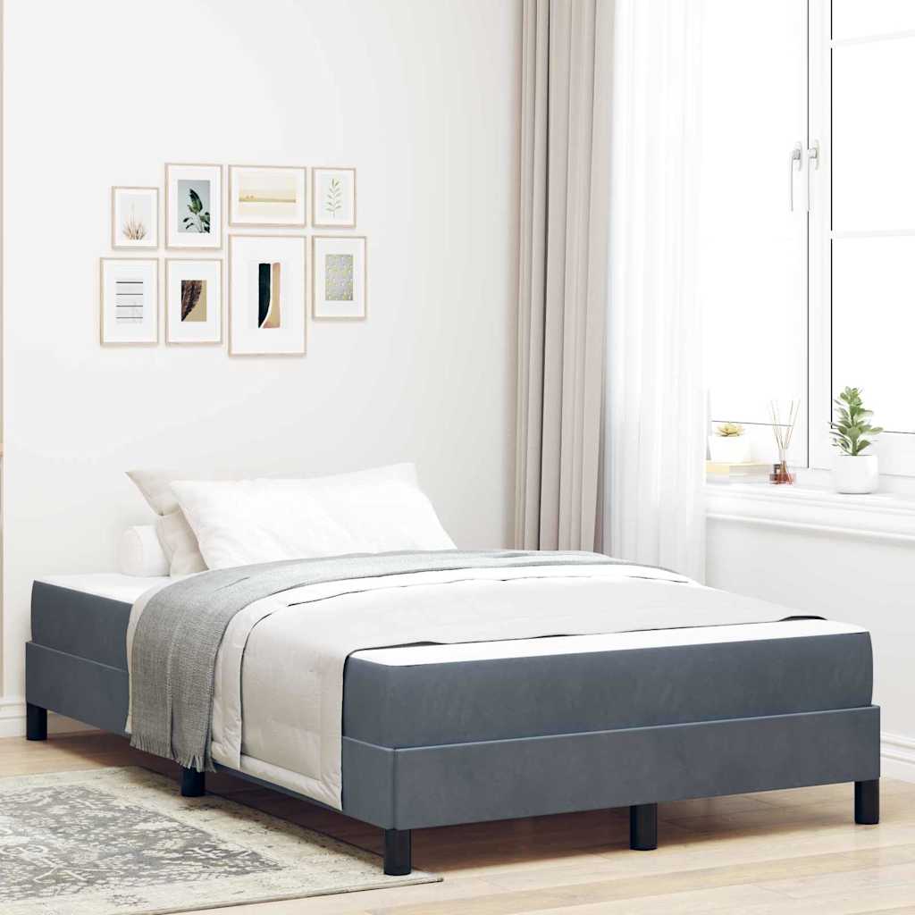 vidaXL Łóżko sprężynowe z materacem Ciemnoszary 120 x 210 cm tkanina