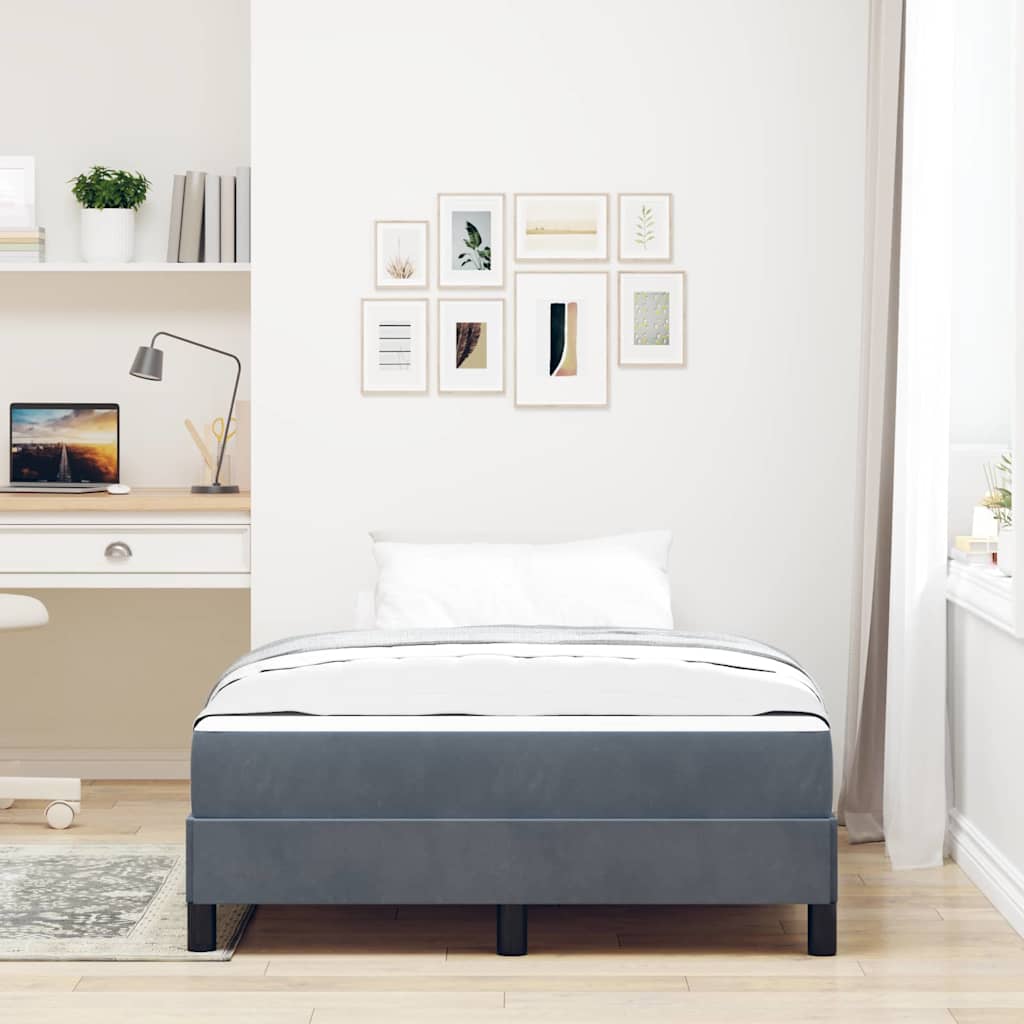 vidaXL Łóżko sprężynowe z materacem Ciemnoszary 120 x 210 cm tkanina