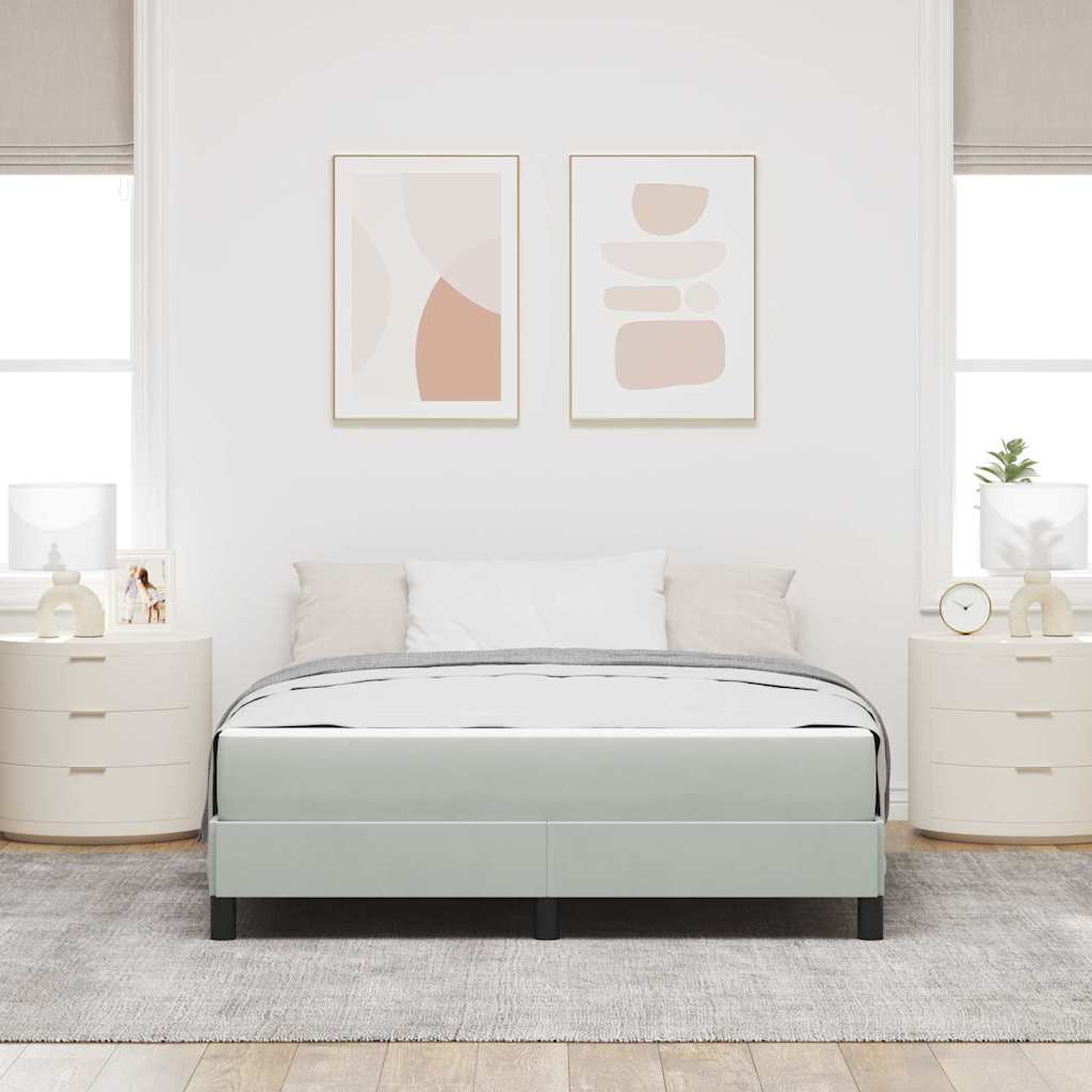 vidaXL Łóżko sprężynowe z materacem Jasnoszary 160 x 210 cm tkanina