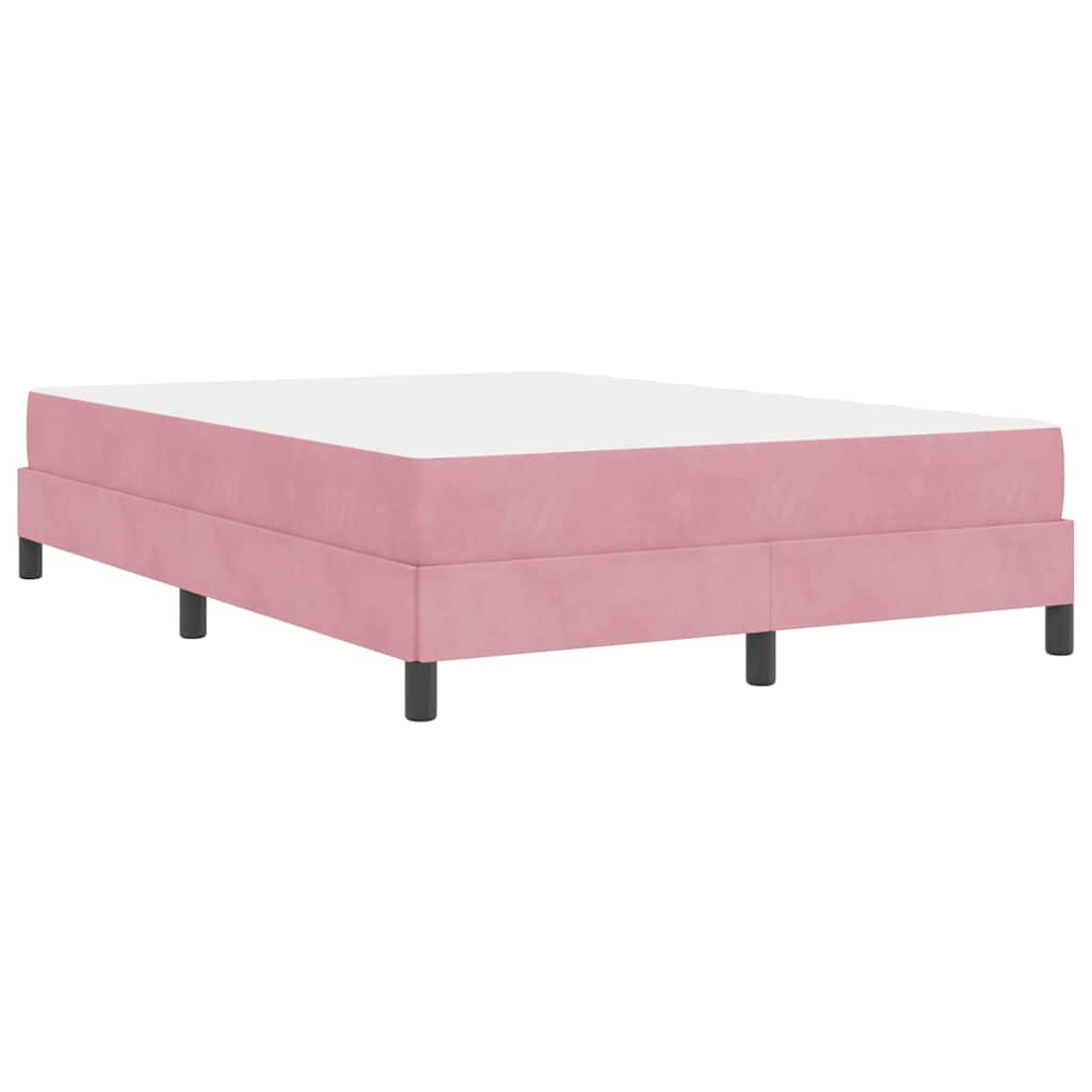 vidaXL Łóżko sprężynowe z materacem Różowy 160 x 210 cm tkanina