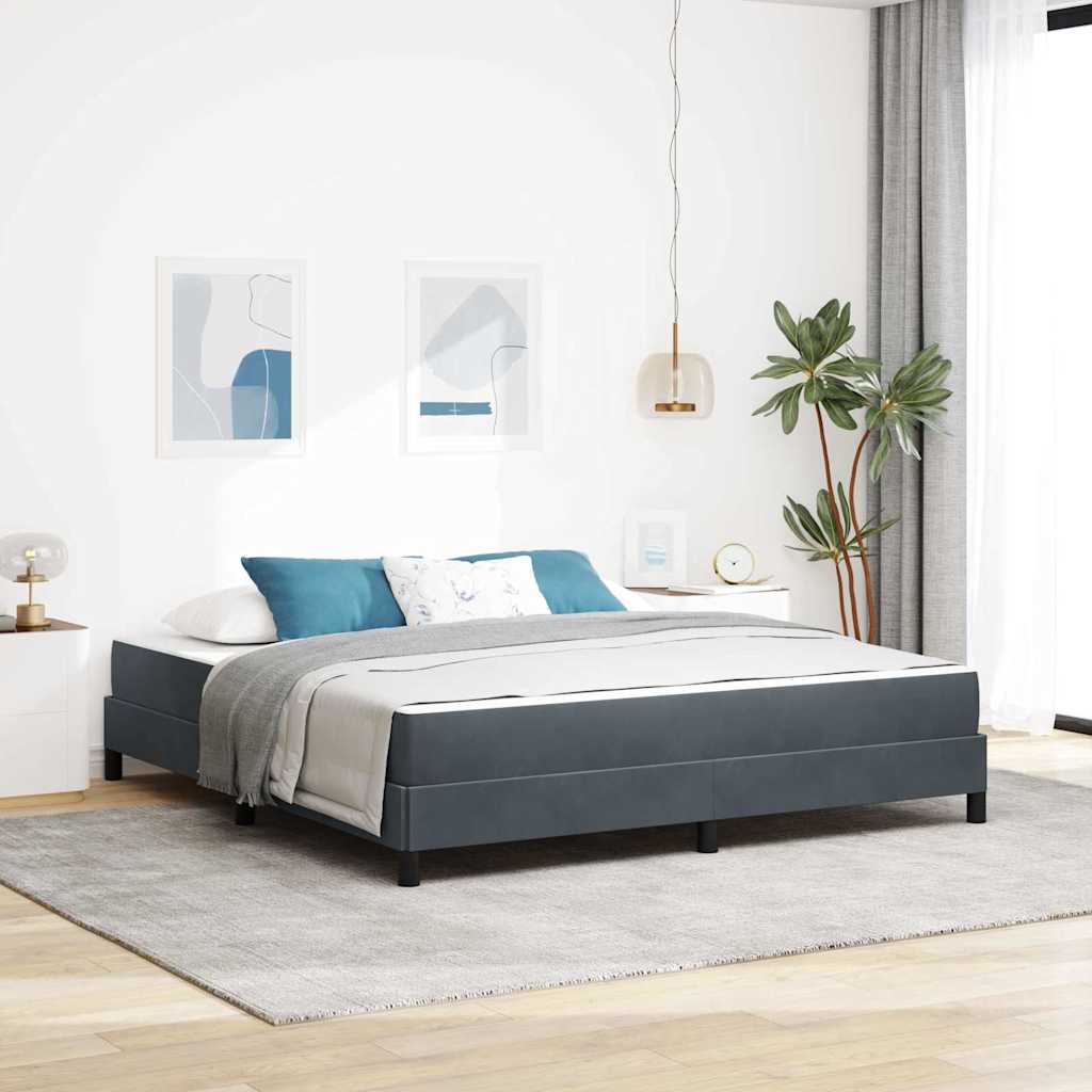 vidaXL Łóżko sprężynowe z materacem Ciemnoszary 180 x 210 cm tkanina
