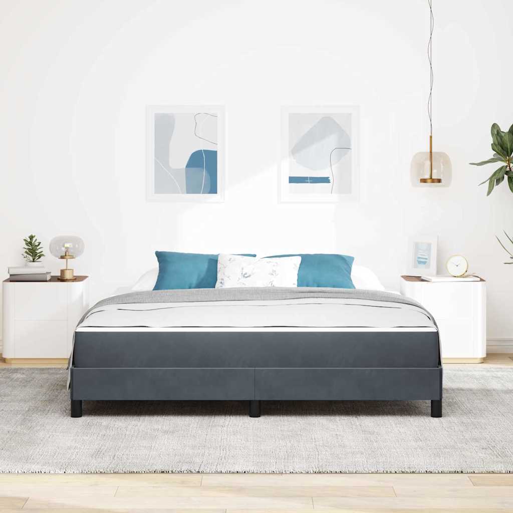 vidaXL Łóżko sprężynowe z materacem Ciemnoszary 180 x 210 cm tkanina