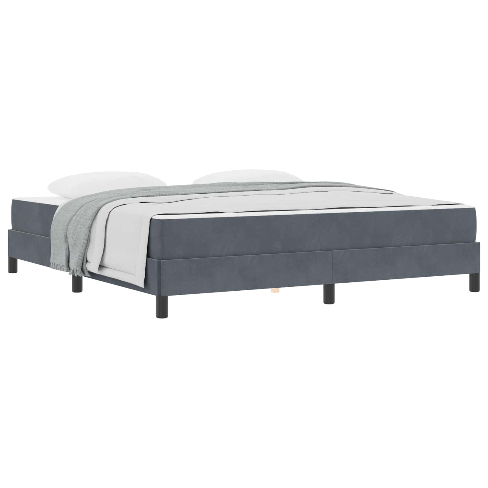 vidaXL Łóżko sprężynowe z materacem Ciemnoszary 180 x 210 cm tkanina