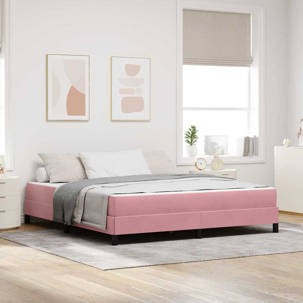 vidaXL Łóżko sprężynowe z materacem Różowy 180 x 210 cm tkanina