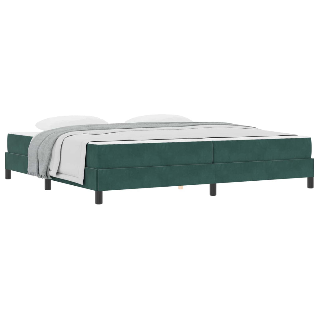 vidaXL Łóżko sprężynowe z materacem Ciemna zieleń 200 x 210 cm tkanina