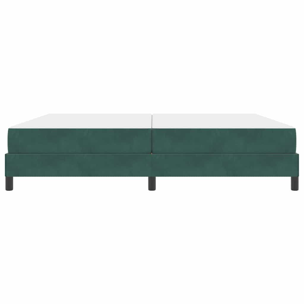 vidaXL Łóżko sprężynowe z materacem Ciemna zieleń 200 x 210 cm tkanina