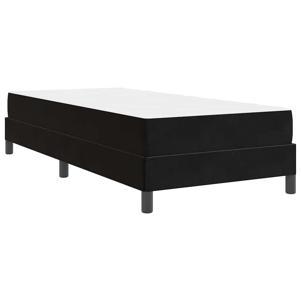 vidaXL Łóżko sprężynowe z materacem Czarny 90 x 220 cm tkanina