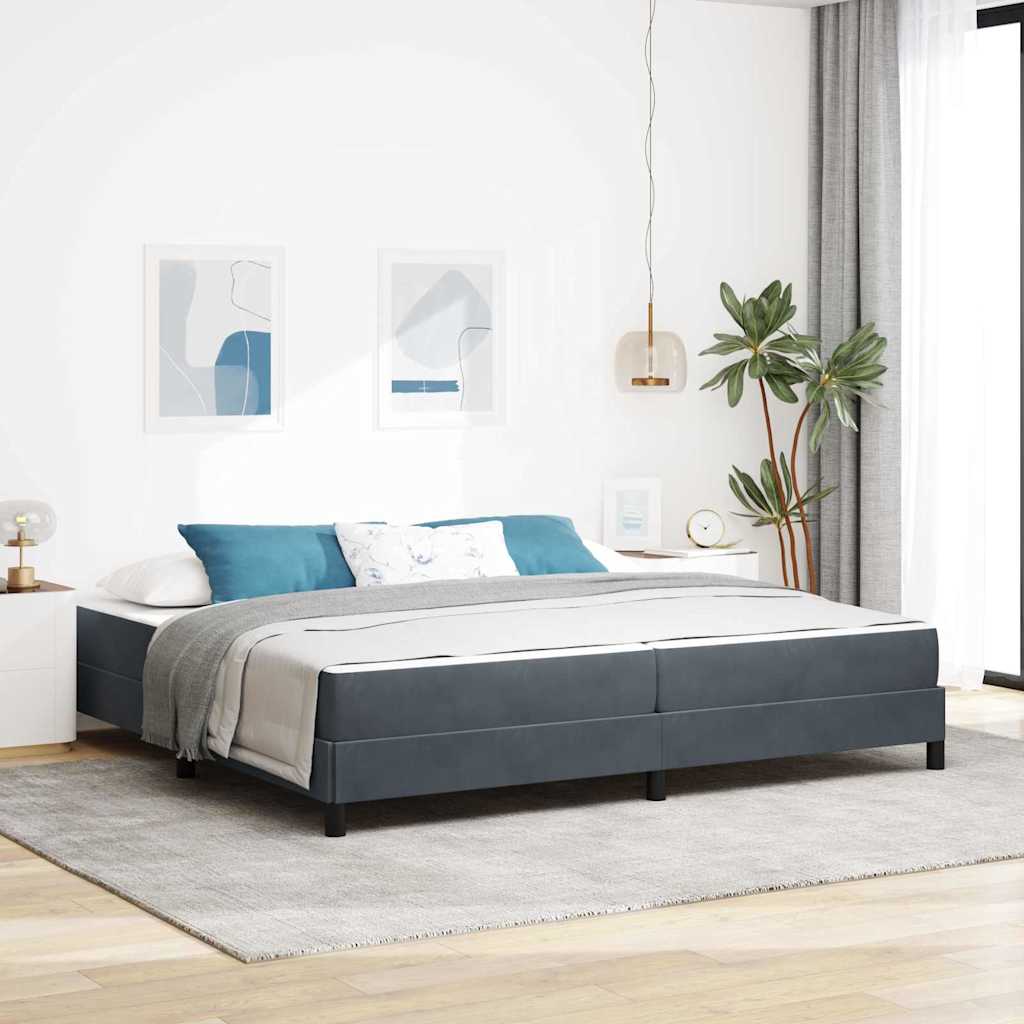 vidaXL Łóżko sprężynowe z materacem Ciemnoszary 200 x 220 cm tkanina