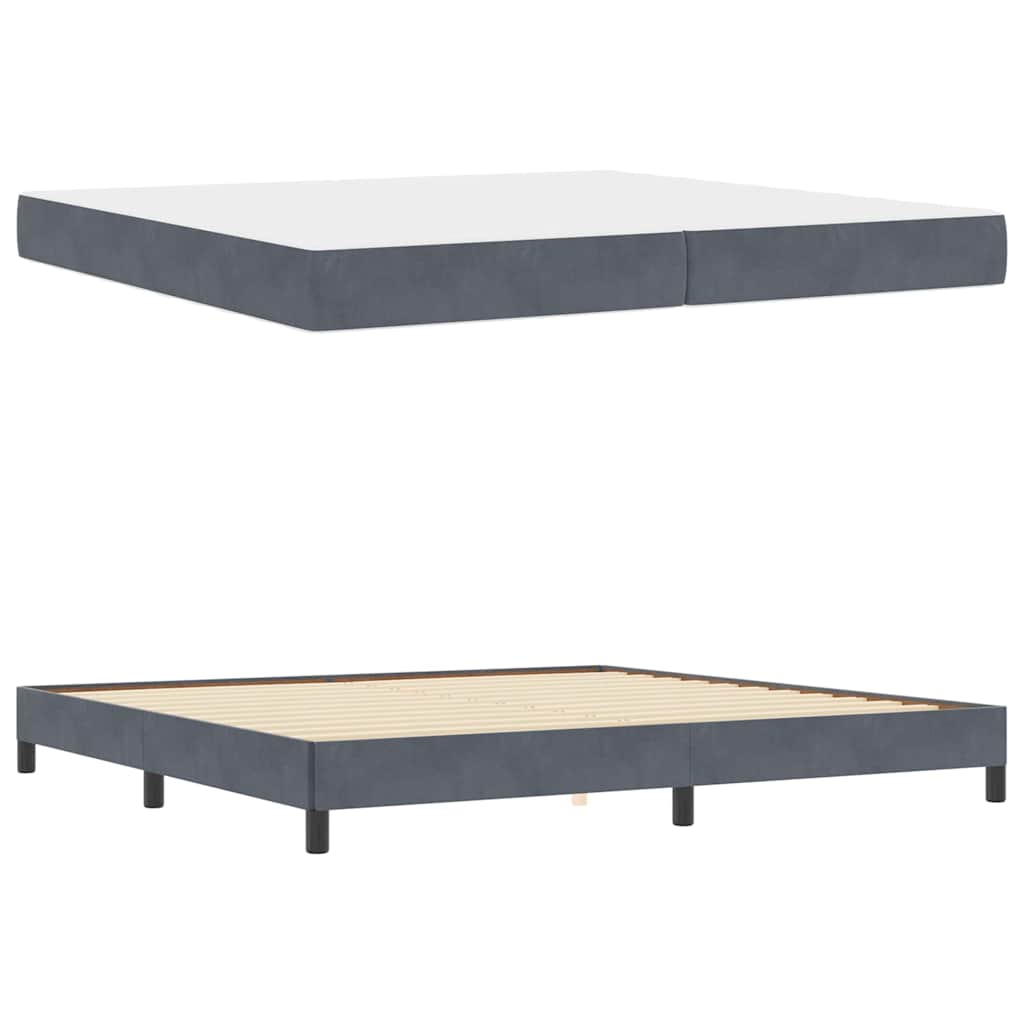 vidaXL Łóżko sprężynowe z materacem Ciemnoszary 200 x 220 cm tkanina