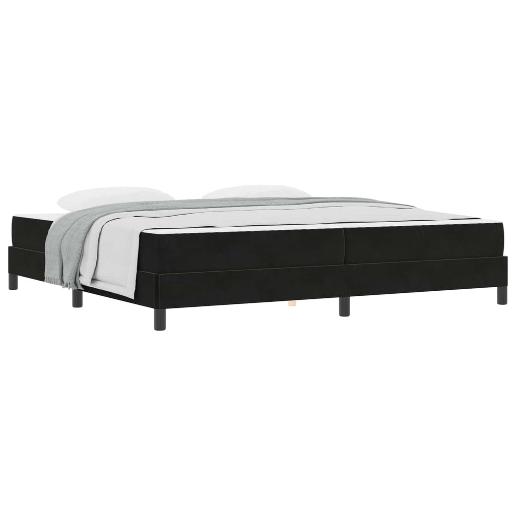 vidaXL Łóżko sprężynowe z materacem Czarny 200 x 220 cm tkanina