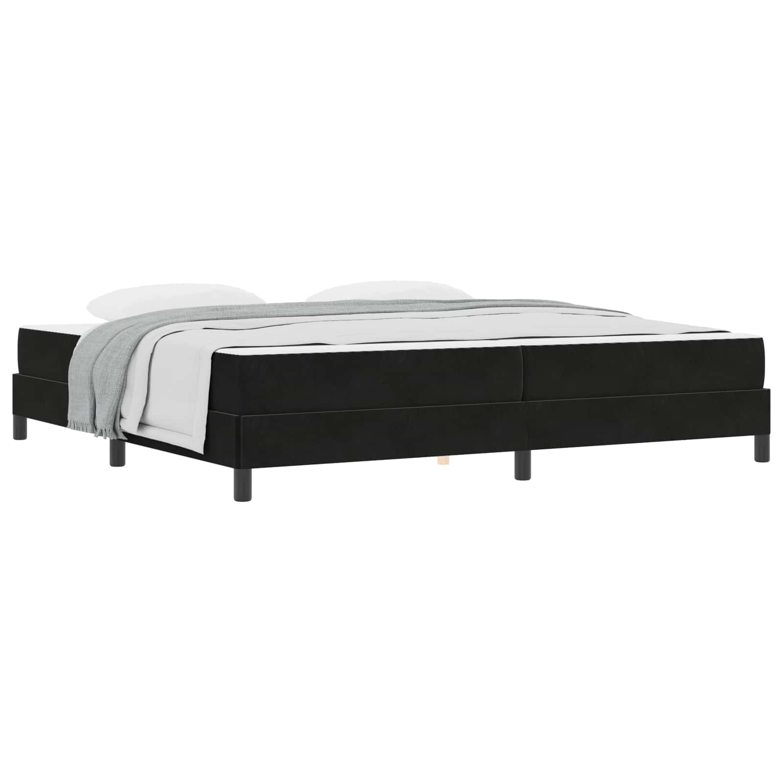 vidaXL Łóżko sprężynowe z materacem Czarny 200 x 220 cm tkanina